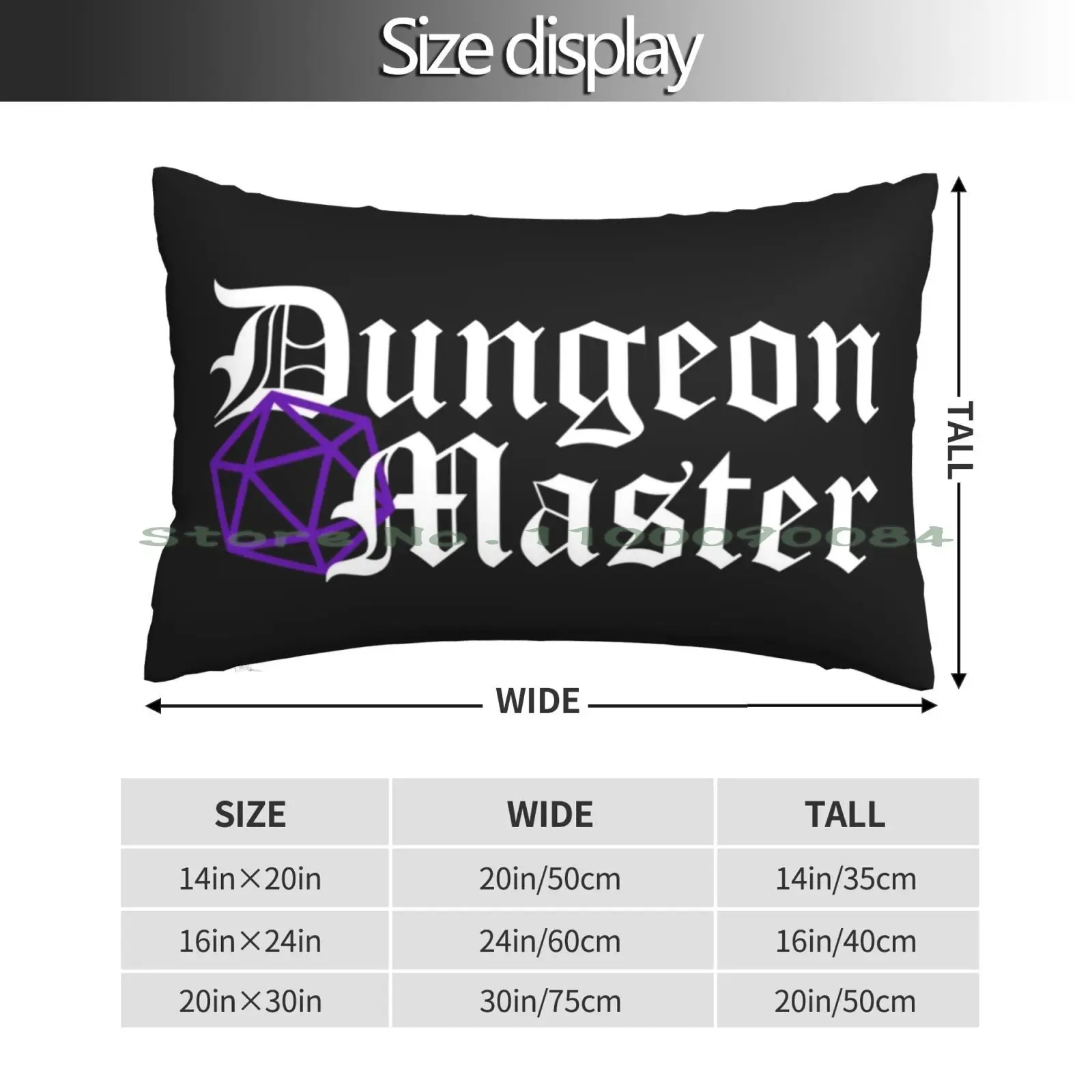 Master With Purple D20 Pillow Case 20x30 50*75 Sofa Bedroom Master Dm And Dnd Gm Game Master Rpg Tabletop D20 Purple 20 Sided