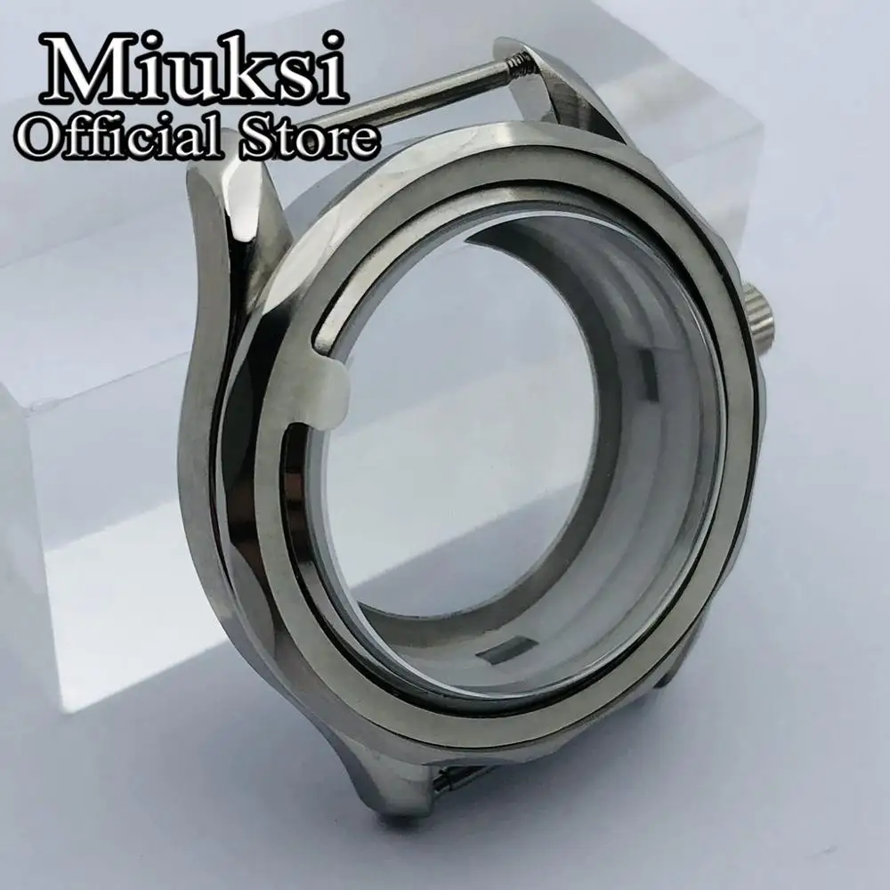 Miuksi 41mm silver sterile case sapphire glass fit NH35 NH36 ETA2824 2836 Mingzhu DG2813 3804 Miyota 8205 8215 PT5000 movement