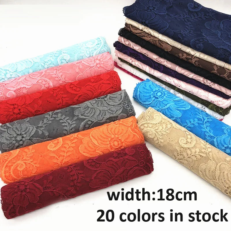 

20Yards Spandex Lace Elastic Crafts Sewing Ribbon 20 colors Stretch Lace Trimming Fabric Material DIY Garment Accessories