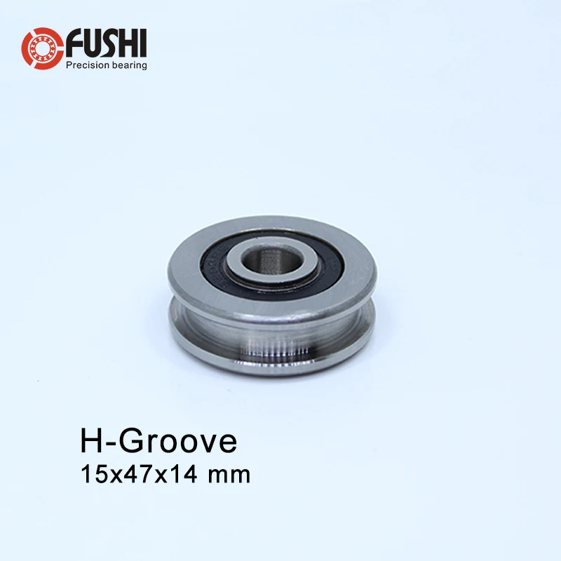 H Sulco Rolamento (1 PC) 15 * H6 47*14mm Aço Rolamento de Rolos/3 H10/3 trilho de Guia de Slides Rolamentos de Roda U polia