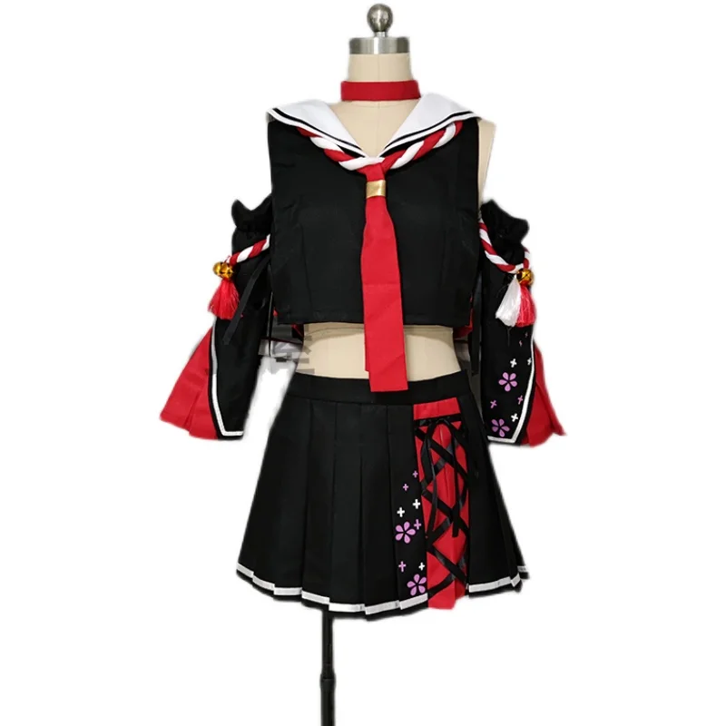 2021 Anime VTuber Hololive Ookami Mio Cosplay Costume Sweet Elegant Uniform Skirt Female Activity Party Role Play Clothing