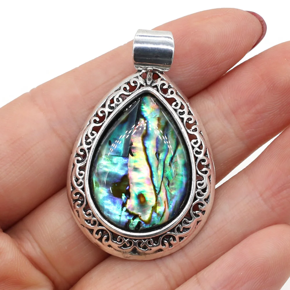 Natural Stone Pendants Water Drop Lapis lazuli Opal for Jewelry Making Women Necklace Gifts