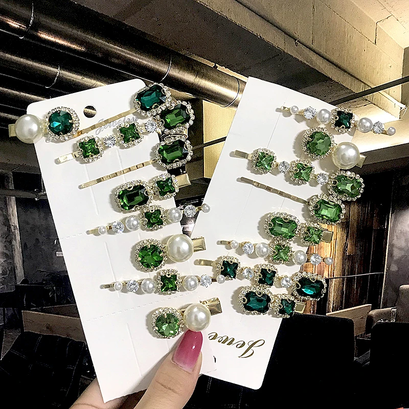 2022 مشبك شعر الموضة مجموعة للنساء الفتيات كوريا جديد كريستال المشابك إكسسوارات الشعر أغطية الرأس الجانب كليب Hairgrip الشعر مجوهرات