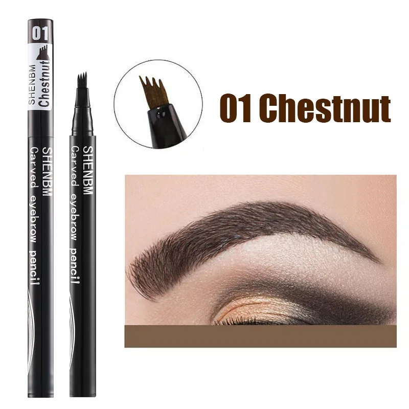 4 Colors Liquid Eyebrows Pen Waterproof 4 Forks Eyebrow Tattoo Sketch Pencil Long Lasting Black Brown 4D Brow Makeup Cosmetic