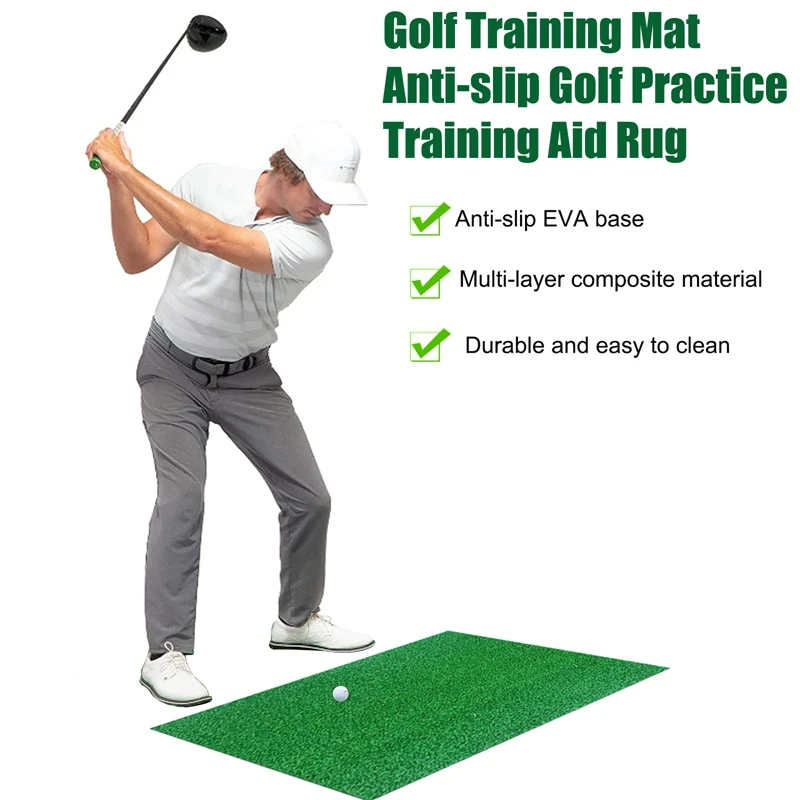 Golf Mat Training Exercise Hitting Grass Pad Indoor Practice Mat Fitness Outdoor Sports Supplies For Beginner 20x20/20x45cm