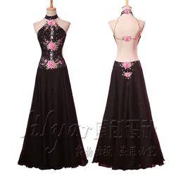 Vestido de competição personalizado para crianças, vestido de competição, realizando trajes, saia padrão, estilo chinês, preto, novo