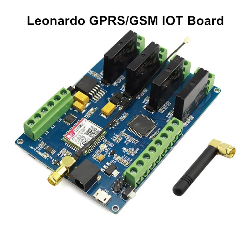 

Elecrow Leonardo GPRS GSM IOT Board with SIM800C Relay Switches Wireless Projects DIY Kit Integrated Board with 8-bit AVR MCU