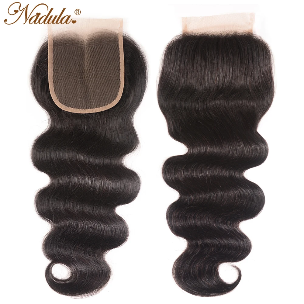 Nadula Hair 5x5 HD Lace Closure Middle Part /Free Part Malaysian Body Wave Closure 10-20INCH Swiss Lace Closure 100% Human Hair