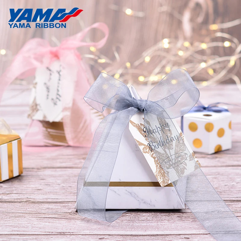 YAMA-Sheer Organza Silk Ribbon for Crafts, Gift Packing, Wedding Party, DIY Decoration, 25mm, 25Yards/Roll