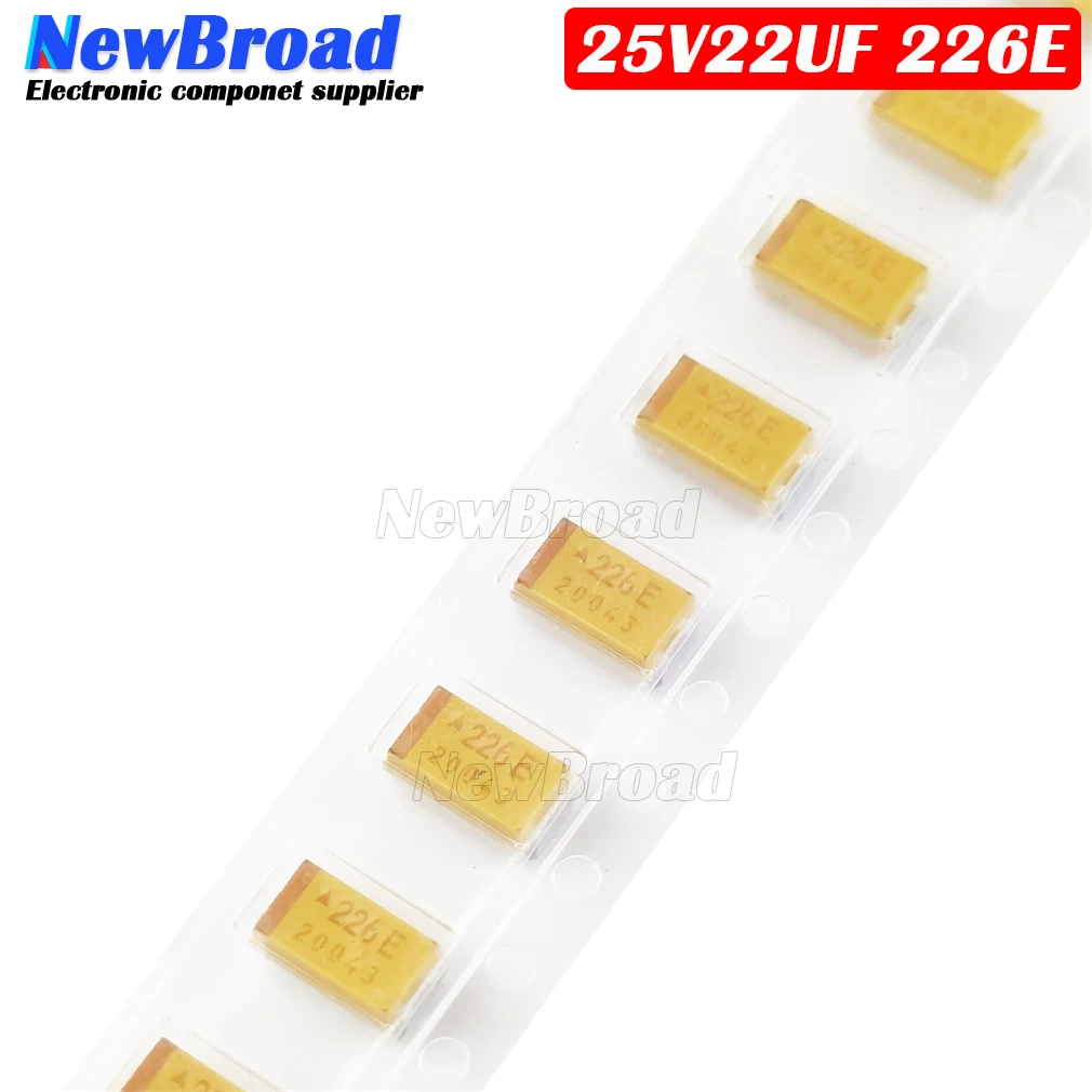 10PCS NEW SMD Tantalum Capacitor 25V 22U 22UF 25V22UF 226E B-Type C-Type D-Type 3528 6032 7343