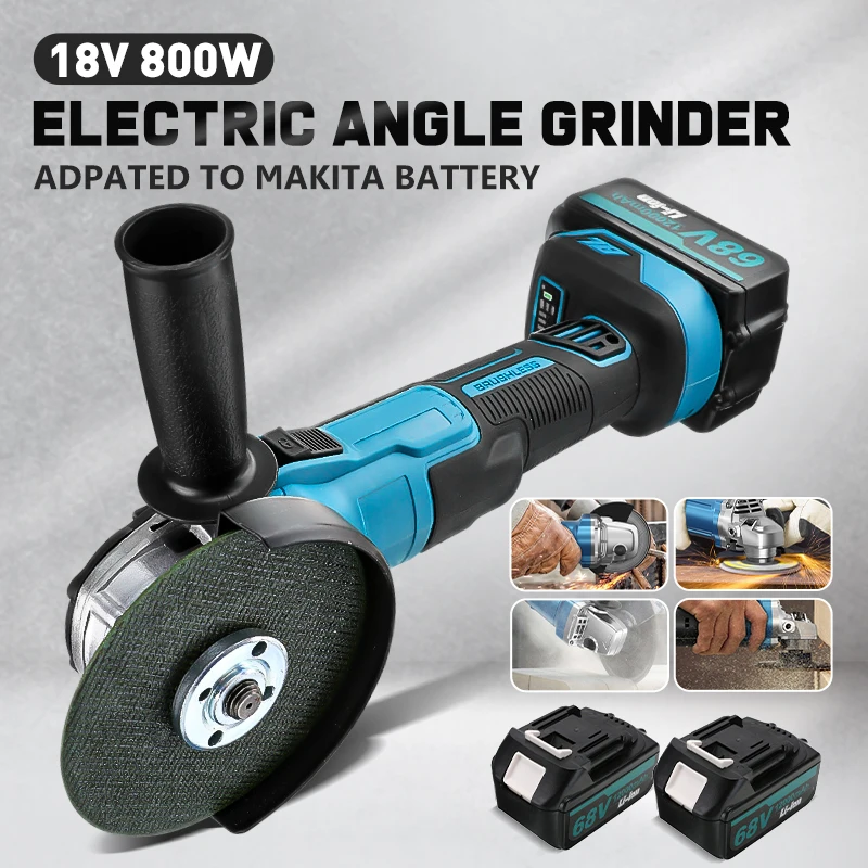 18V Brushless Impact มุมเครื่องบดเครื่องบดมุมเหมาะสำหรับแบตเตอรี่ Makita Cordless เครื่องขัด