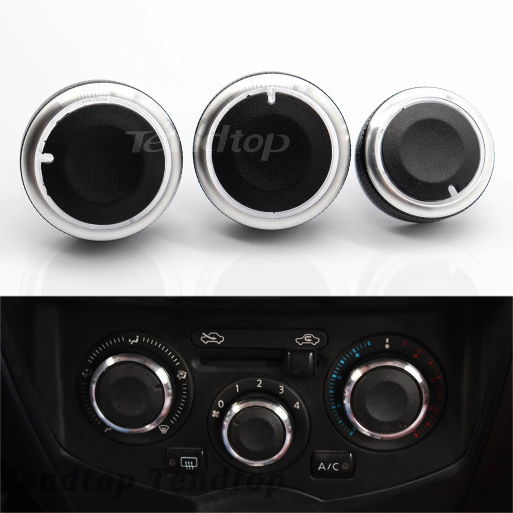 3Pcs Car Air Conditioning Control AC Knobs Switch Car Assessories For Nissan LIVINA TIIDA SYLPHY GENISS Note E11 2004-2013