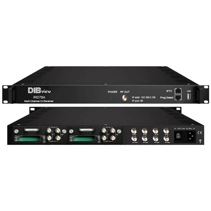 IRD78A 8 Channel FTA CAM Encrption Professional IRD Receiver For DTV Headend System