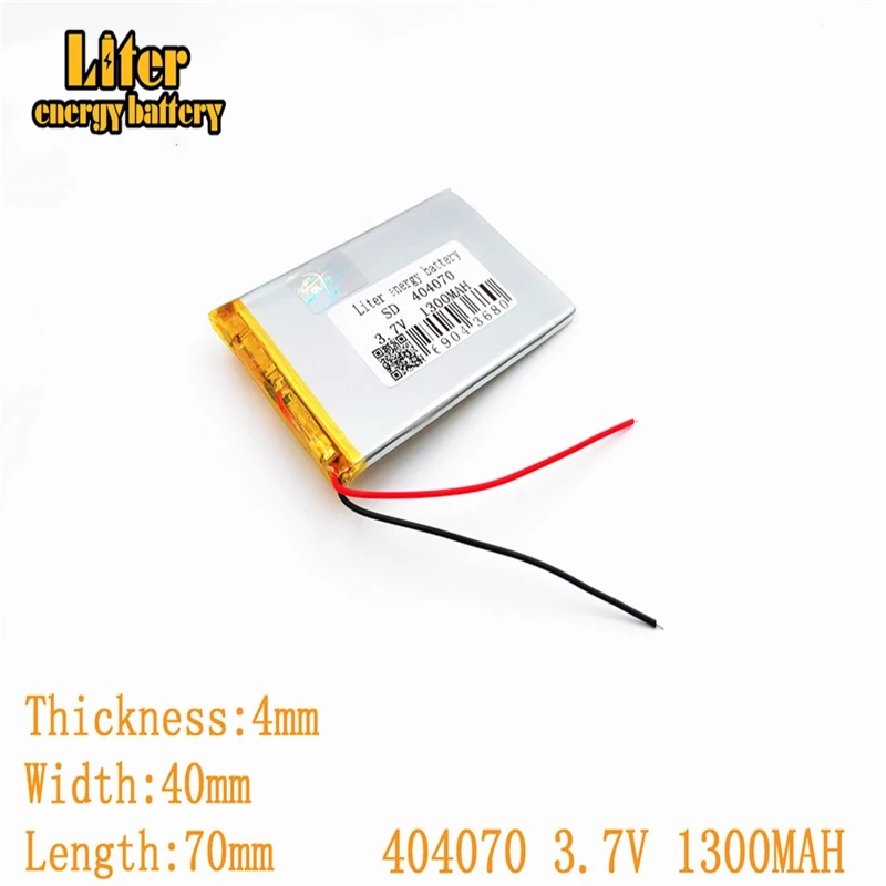 3.7V 1300mAh 384070 404070 Lithium Polymer Li-Po li ion Rechargeable Battery  For Mp3 MP4 MP5 GPS mobile bluetooth