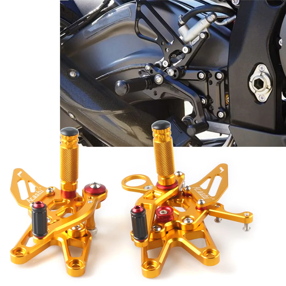 Gold Motorcycle Footpegs Rearset Footrest For BMW S1000RR S 1000 RR 2009 2010 2011 2012 2013 2014 CNC Adjustment Foot Rest Pegs