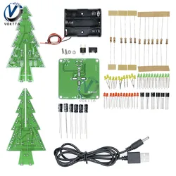 Flash Christmas Tree Three/Seven Color Parts Kit Diy Gift Tree Color Changing Christmas Tree 3D LED Flash Circuit Parts Fun Suit