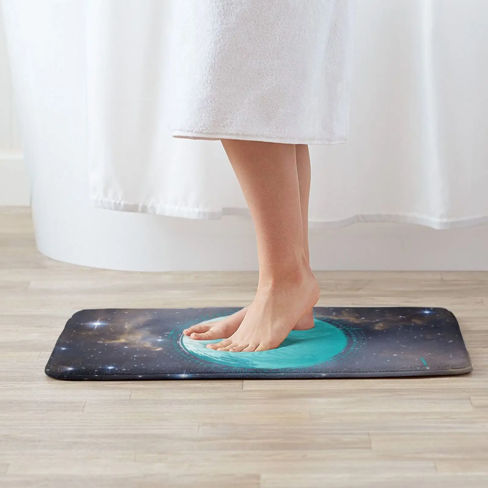 Blue Planet Soft Cushion Home Carpet Door Mat Car Rug Blue Planets Black Earth Space Stars Colors Colourful Interstellar