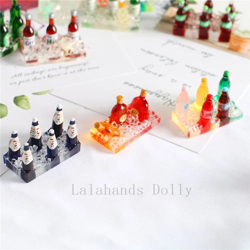 1set Diy Simulation Drink bottle, Wine bottle  Food Toys For Dollhouse  Kitchen Restaurant Decoration Materials Accessories