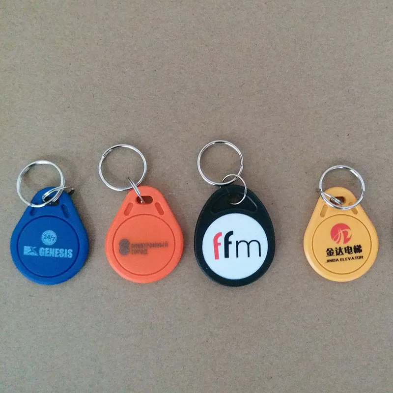 1000pcs Custom Printing RFID Tag 125KHz 13.46MHz Token Key Fobs Keyfob RFID Card Printed Arbitrary Pattern LOGO