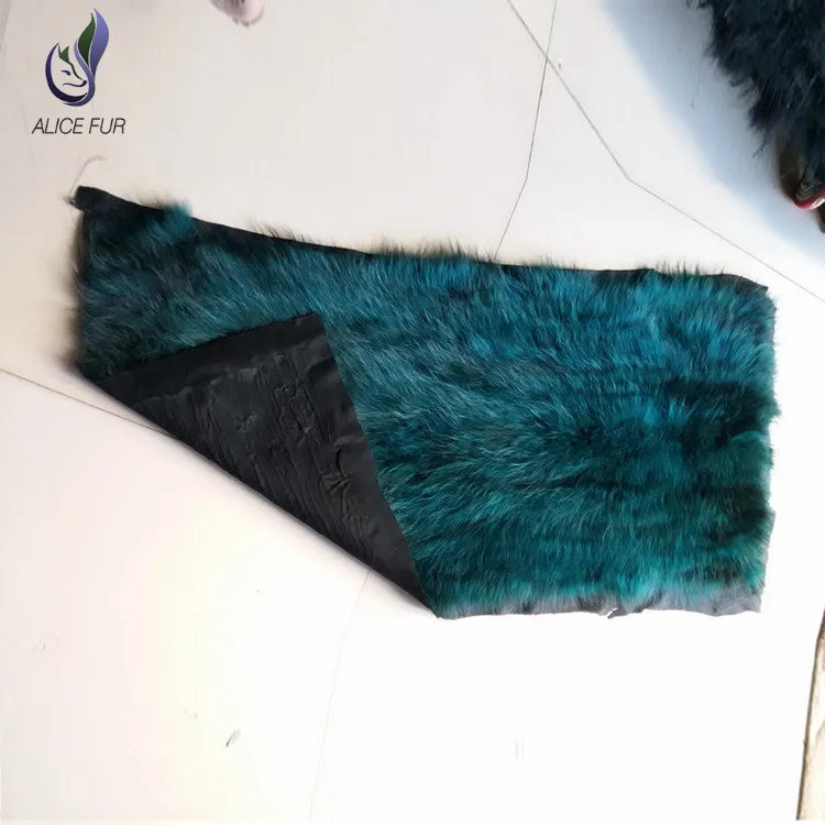 Factory Direct Dye Colorful Raccoon Skin Fur Plate / Raccoon Fur Blanket