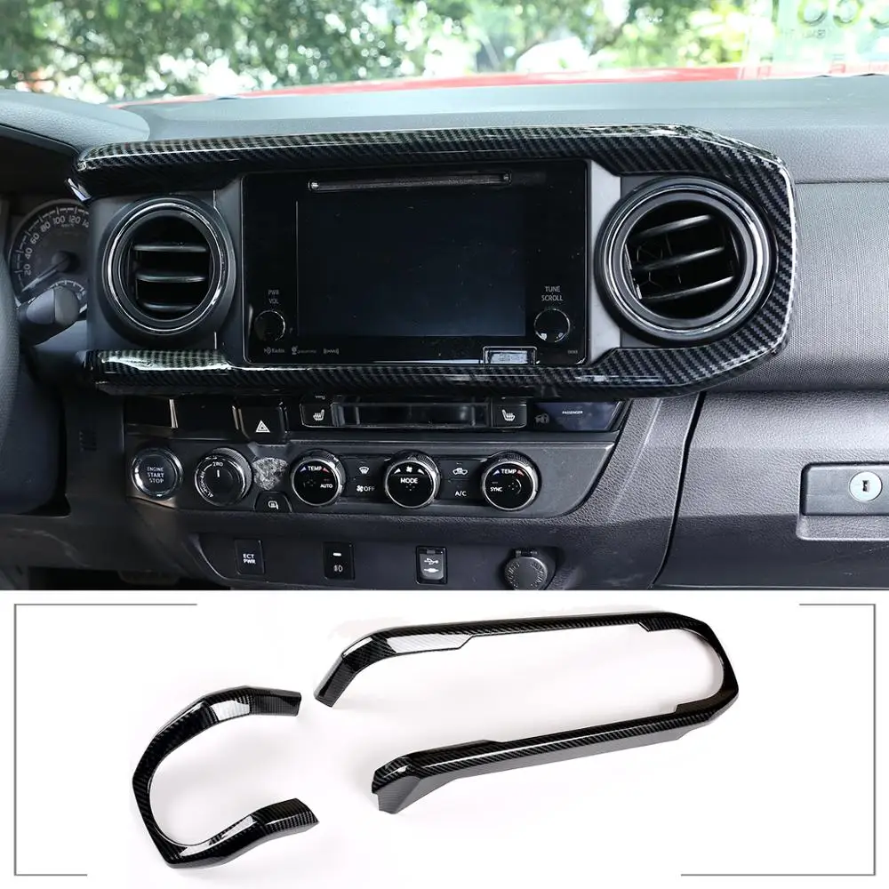 

2 Patterns For TOYOTA Tacoma 2015-2020 Car Central Console Dashboard Panel Cover Trim Carbon Fiber/Bright Light Pattern 1Pcs