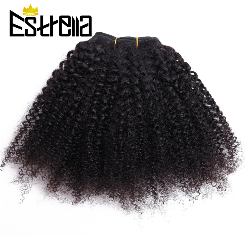 Mechones de cabello rizado Afro, extensiones de cabello humano 100% Remy, 6 unids/lote, mongol