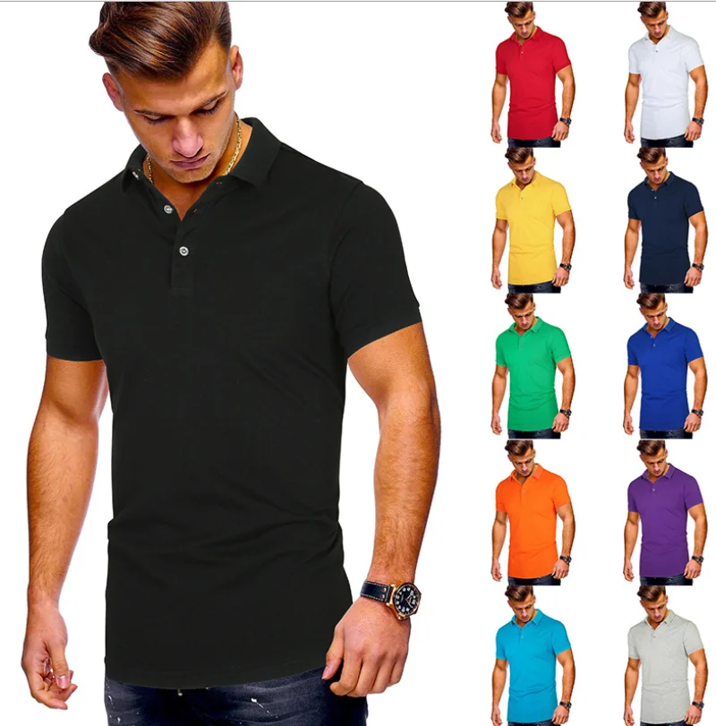 

Men's plus size men's cotton casual POLO shirt summer short-sleeved European and American t-shirt custom clothing