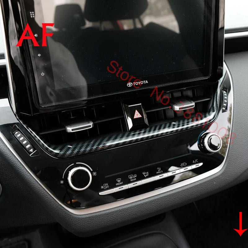 Fit For Toyota corolla E210 2019 2020 Accessories ABS Matte/Carbon Fibre Car Navigation Strip Cover Trim Frame Car Styling 1Pcs