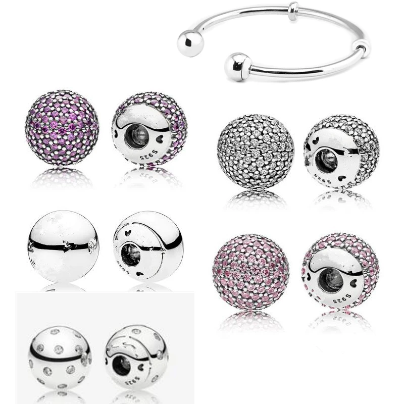 

Sterling Silver Jewelry Open Bangle Clasp Bracelet Accessories 1 Piece Fits For Open Bangle Woman DIY Beads Jewelry Making