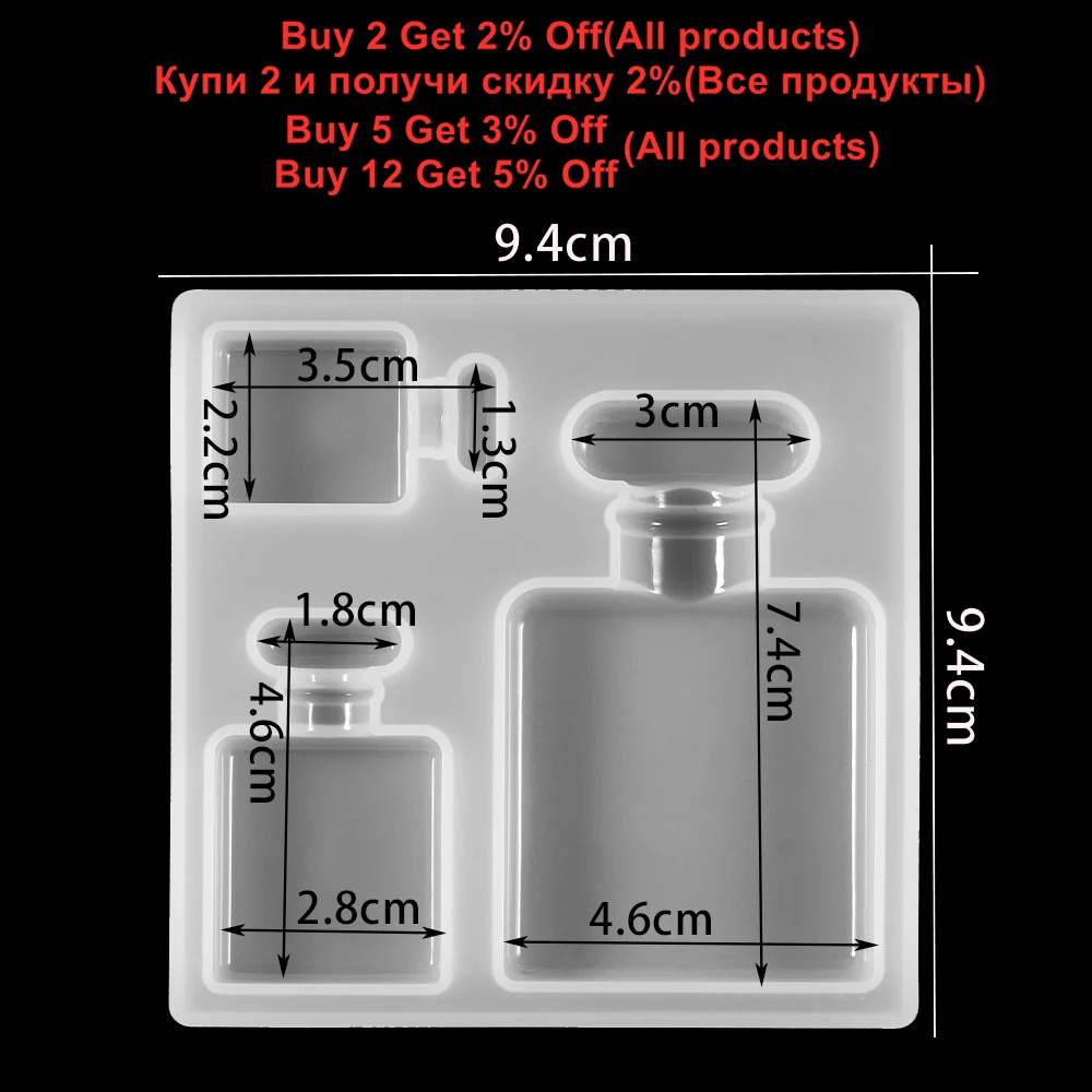 1Pc Silicone Perfume Bottle Patch Mold 3D Epoxy Resin Molds For DIY Jewelry Decoration Handmade Crystal Crafts Making Supplies