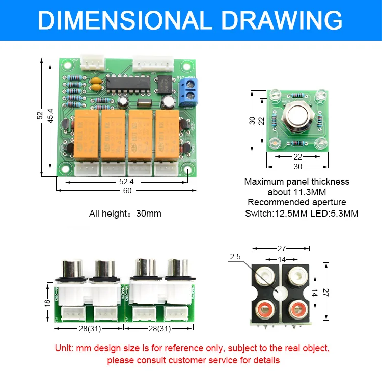 CIRMECH التتابع 4-طريقة إدخال الصوت إشارة محدد التبديل RCA إدخال الصوت اختيار مجلس من زر التبديل ل مكبرات