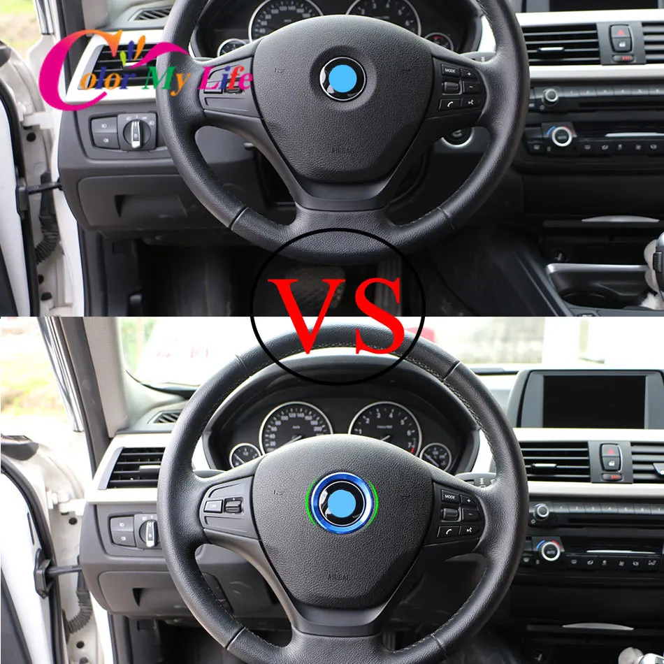 Color My Life Car Steering Wheel Logo Circle Cover Trim Sticker for BMW X1 F48 F30 F31 F34 F35 F36 F25 F26 F21 F20 F15 F16