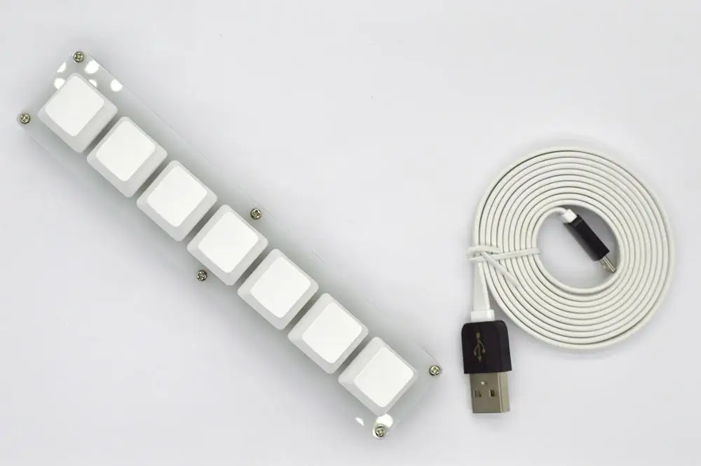 Teclado programável com 7 teclas, programação macro usb para desenho, faça você mesmo