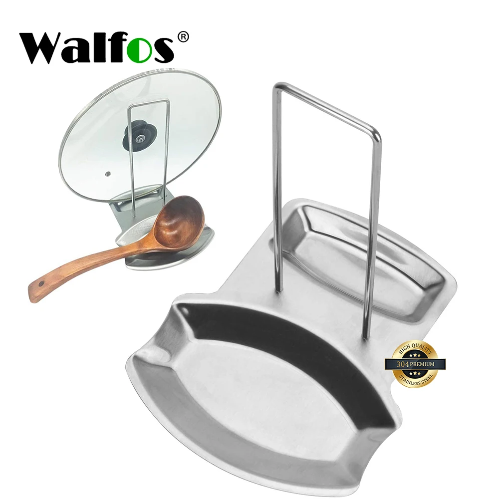 

Walfos Real Stainless Steel Pot Lid Rack Spoon Rest Utensils Lid Holder Spoon Holder Lid Rest Lid Shelf Kitchen Utensils