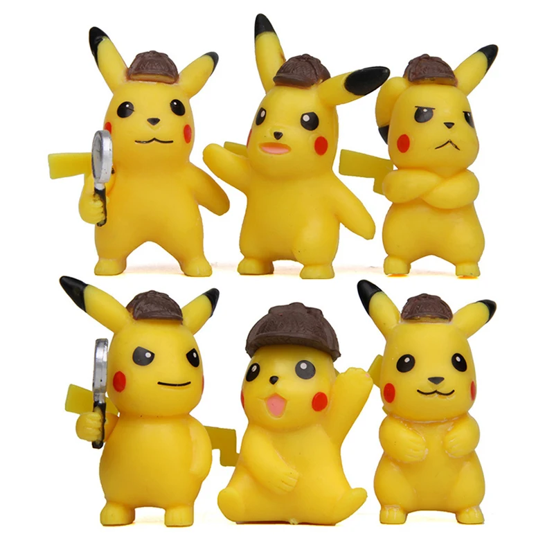 6pcs/lot TAKARA TOMY Pikachu Action Figures Toys Cute Pokemon DIY PVC Figures Toys Model for Kids Children Gifts