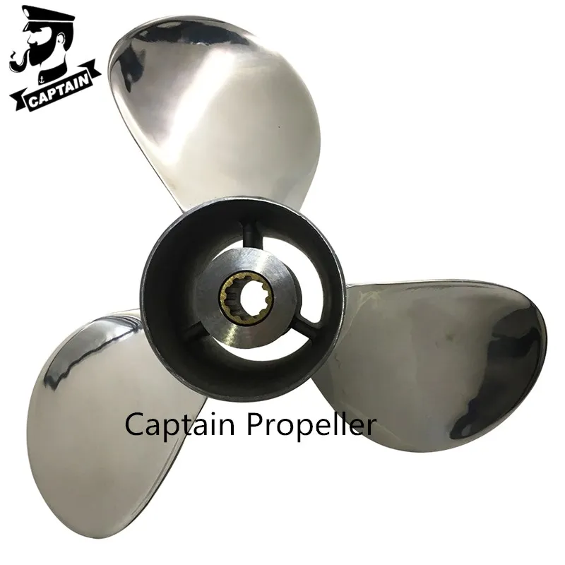 Captain Propeller 9 1/4X10 Fit Suzuki Outboard Engines DT15C DF15 DT9.9 DT15 Stainless Steel 10 Tooth Spline RH 58100-93723-019