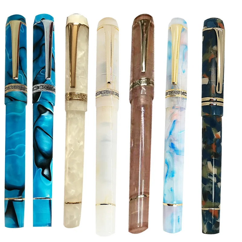 Upgrade Kaigelu 316 Celluloid Fountain Pen FIine Nib EF Beautiful Marble Orange Pattern Ink Pen Writing Gift for Office Business