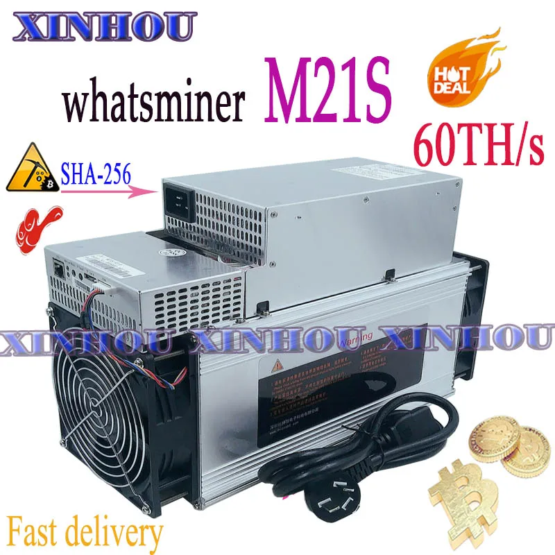 BTC BCH Miner WhatsMiner M21S 60T With PSU Asic miner better than M3 M20s Antminer S9 S9K S9j T9+ S17 T17 S15 T15 S11 T2T T3