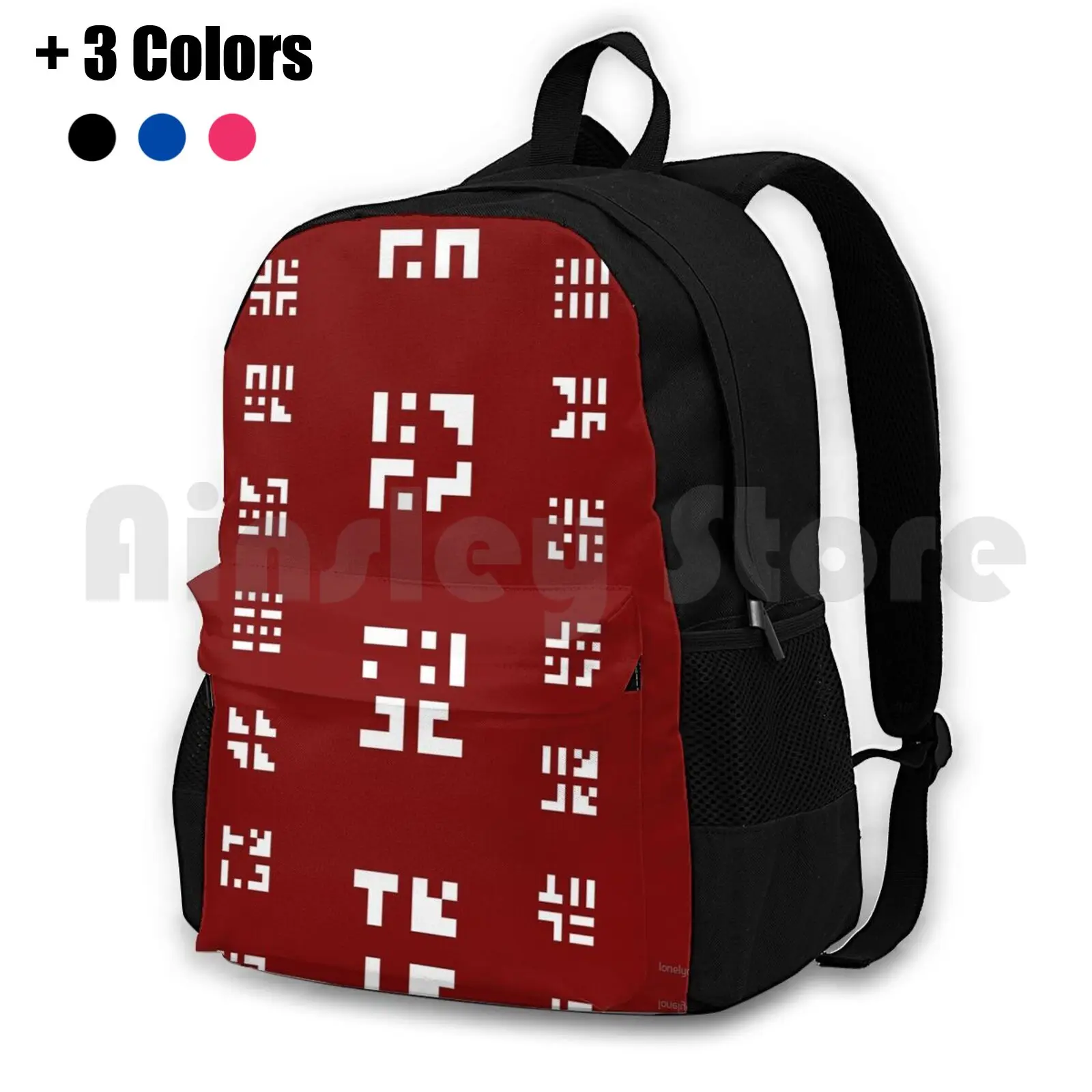 Journey Red Scarf-Plain Outdoor Hiking Backpack Riding Climbing Sports Bag Journey Red Game Ps3 Pattern Ribbon Road