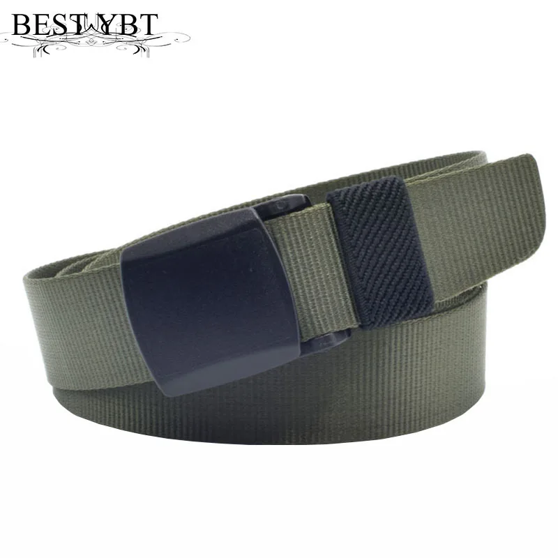 

Best YBT Canvas Belt Plastic Smooth Buckle Belt Boys Teenagers Anti allergy Student Leisure Outdoor Sport Military Training Belt