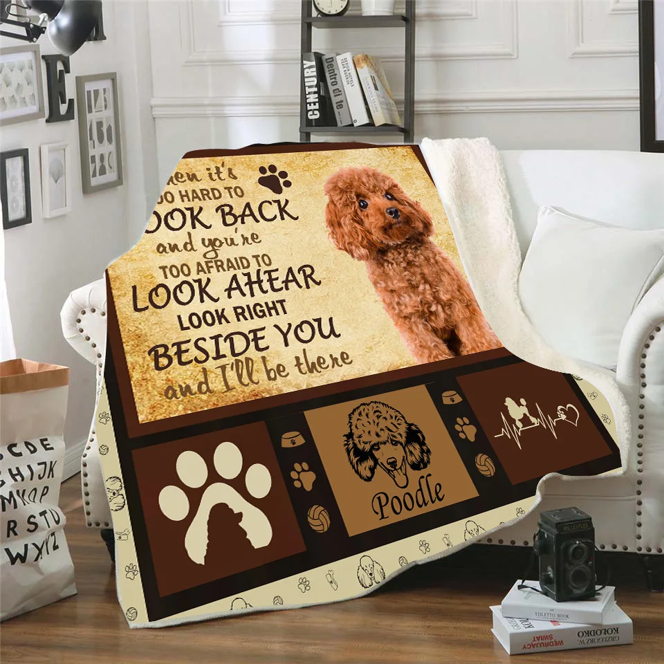 

Poodle 3D Printed Fleece blanket for Picnic Thick Fashionable Bedspread Sherpa Throw Blanket Drop Shipping