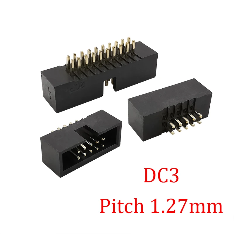 10Pcs DC3 Stecker DIP DC3 Header Pitch 1,27mm 2,0mm 2,54mm DC3 ISP Männlichen Buchse Gerade Pin doppel-abstand IDC JTAG Box Header