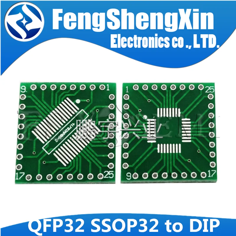 5pcs/lot pinboard QFP32 to DIP SSOP32 to DIP32 0.8mm TQFP IQFP Adapter Plate Transfer Board