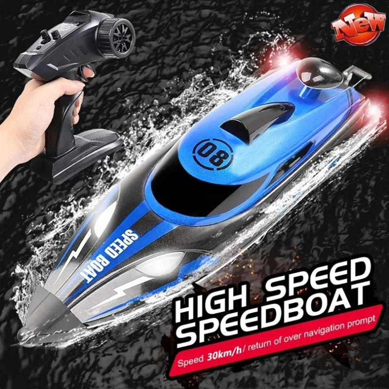 

High-SpeedWaterproof Wireless Electric RC Boat Speedboat 30KM/H Capsize Reset Remote Control Racing Boat Model With Night Light