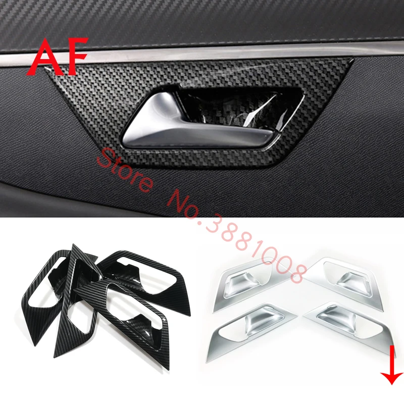 

ABS Matte/Carbon fiber For Peugeot 3008 GT 4008 5008 2017 To 2021 Car Accessories Interior Door Handle Bowl Cover Trim Styling