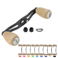 Ekfan 1 set 105mm 8*5mm Hole Carbon Fiber Fishing Reel Handle Soft wooden Cork Knob Bait casting Fishing Reel parts