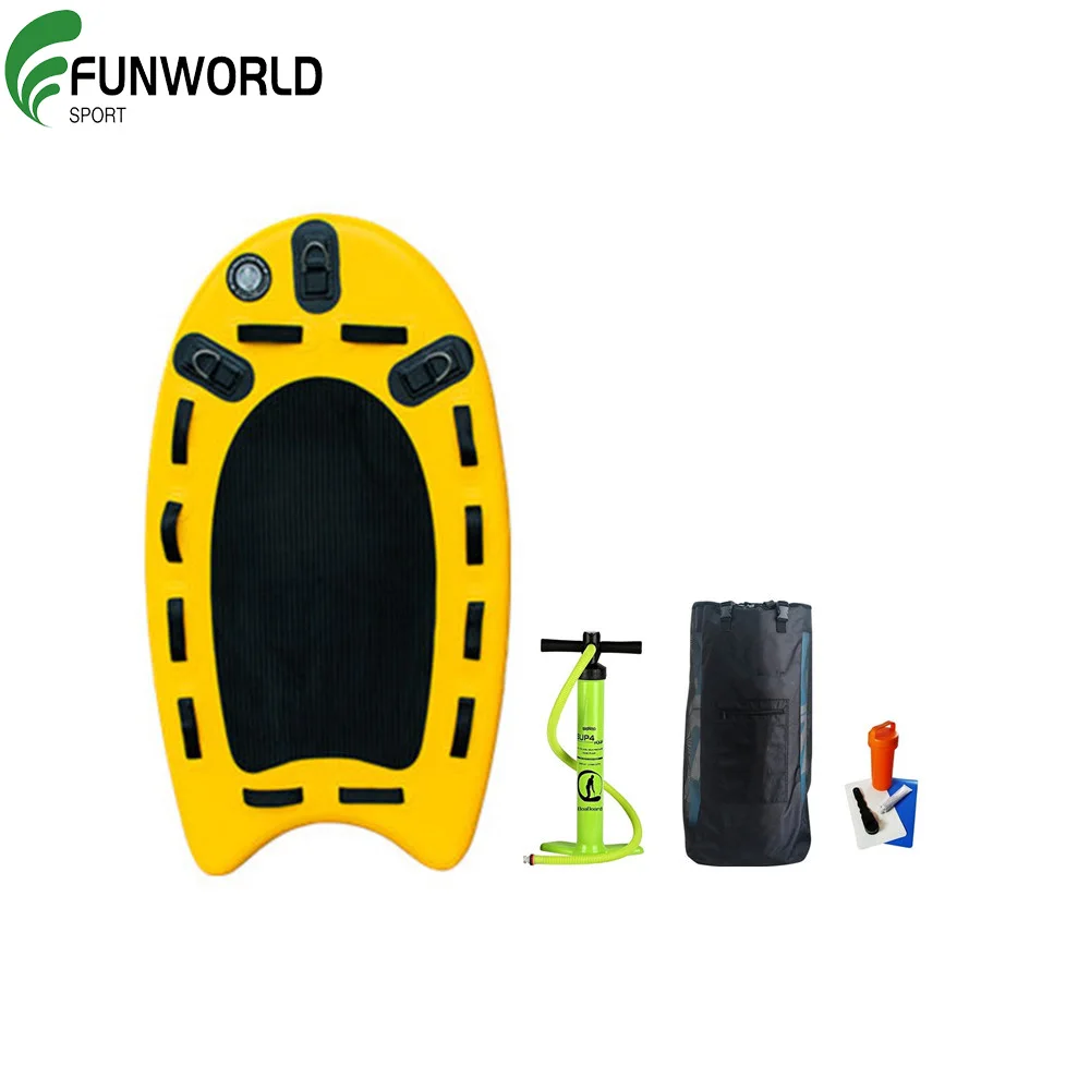 FUNWORLD 175*95*15cm Top Quality Drop Stitch Fabric Jet Ski Board Inflatable Jet Ski Sled Surf Rescue Sled for Sale