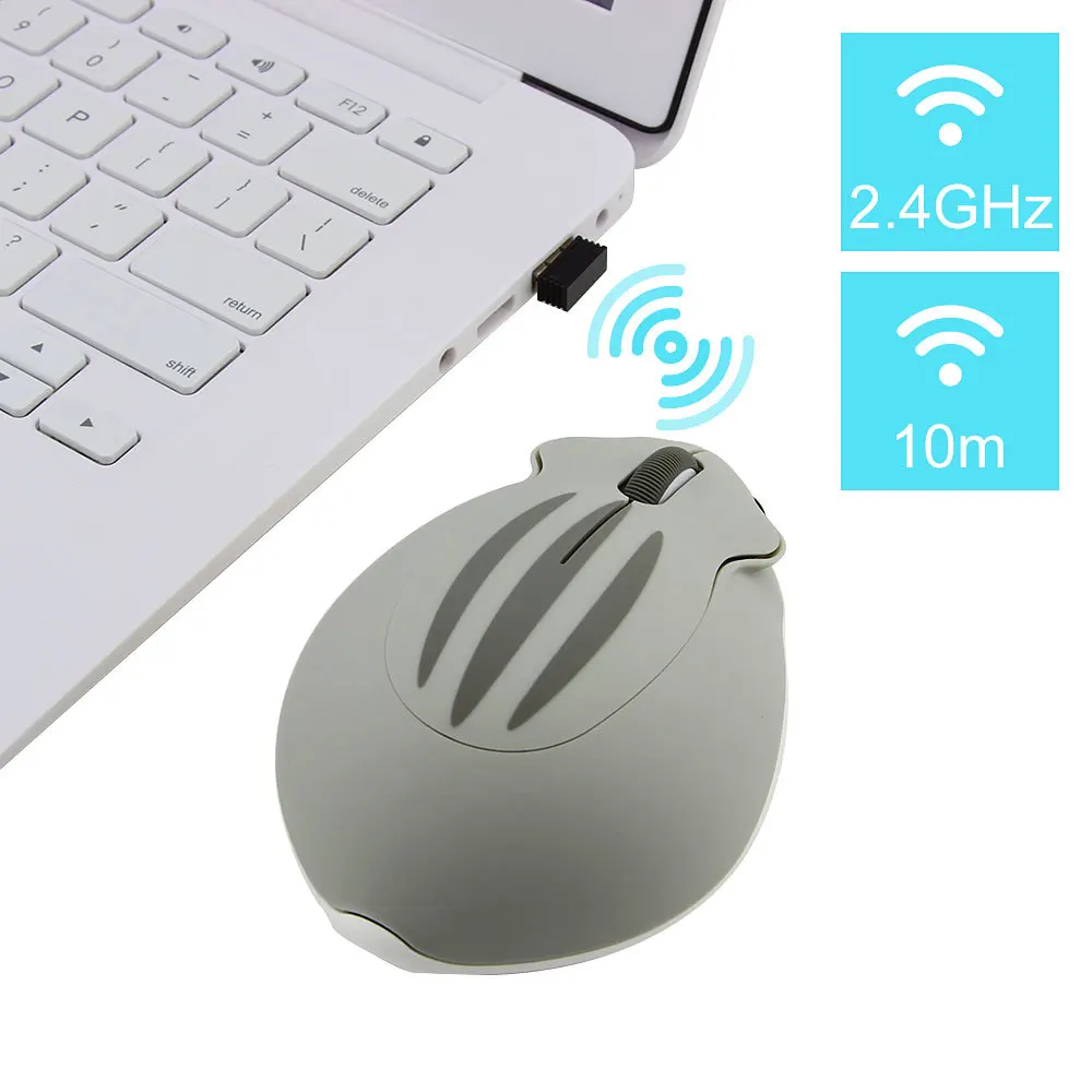 Ratón de hámster inalámbrico para niños, diseño creativo, ergonómico, USB óptico, 2,4 DPI, 1200G, regalos para PC y portátil