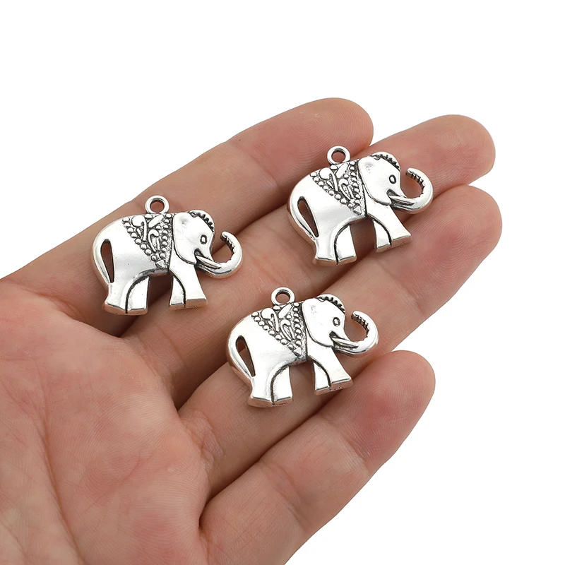 

10Pcs Antique Silver Color Elephant Charms Animal Pendants For DIY Jewelry Making Bracelet Necklace Earring Accessories