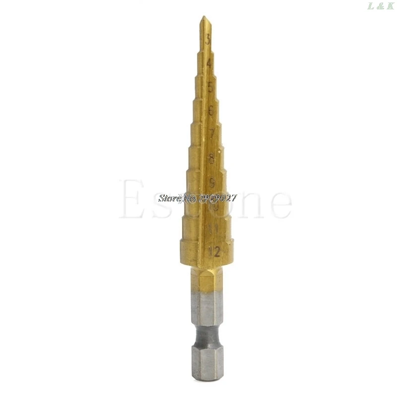 1Pcs Titanium HSS Steel Step Drill Bit Hole Cutter Tool 4-12mm 4-20mm 4-32mm M03 dropship